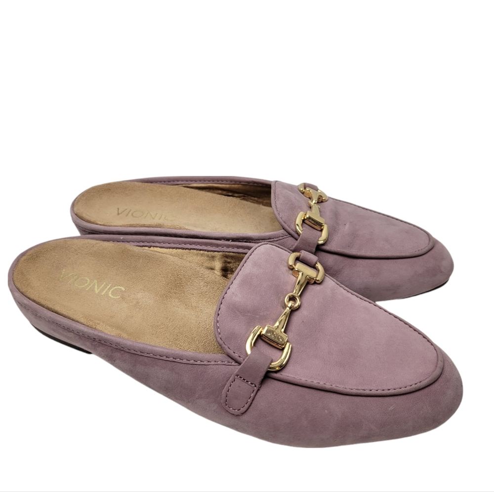 Vionic Adeline Suede Slip-on Leather Mules
